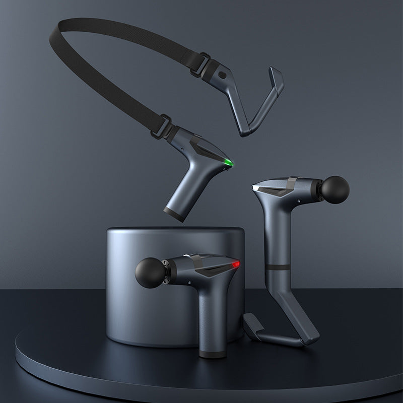 Extended Handle Percussion Massage Gun with Pull Strap