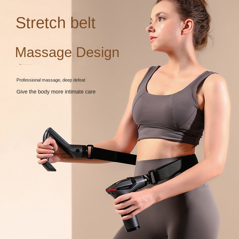Extended Handle Percussion Massage Gun with Pull Strap